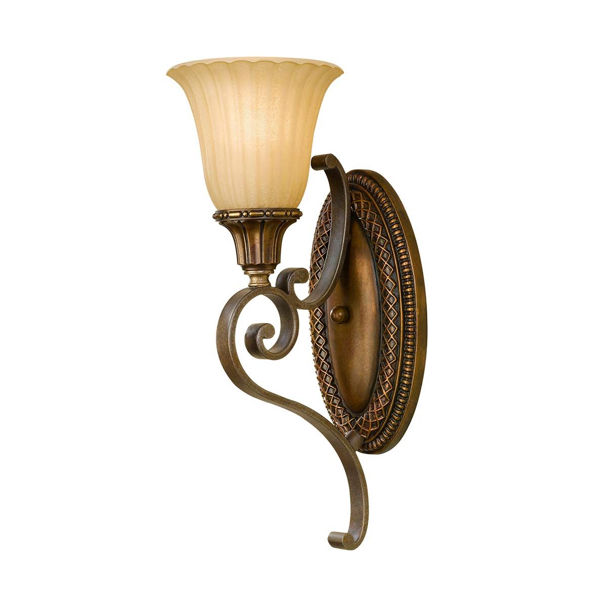 Elegant Georgian Flush Wall Light with Ornate Pattern and Scavo Glass
