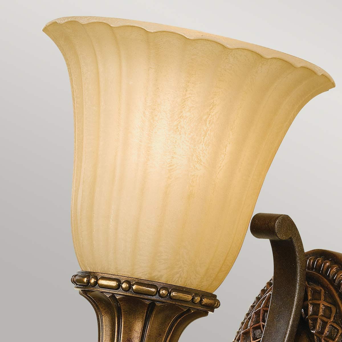 Elegant Georgian Flush Wall Light with Ornate Pattern and Scavo Glass
