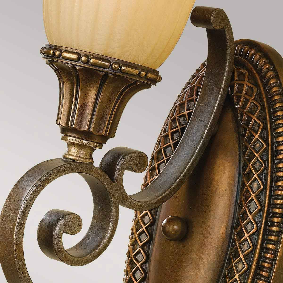 Elegant Georgian Flush Wall Light with Ornate Pattern and Scavo Glass