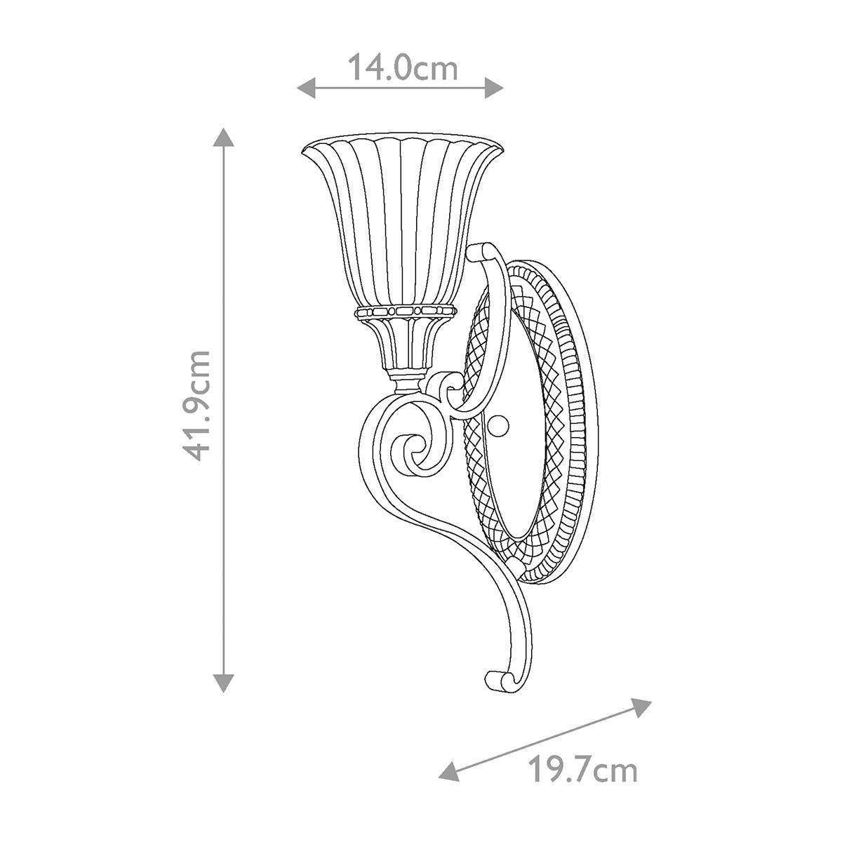 Elegant Georgian Flush Wall Light with Ornate Pattern and Scavo Glass