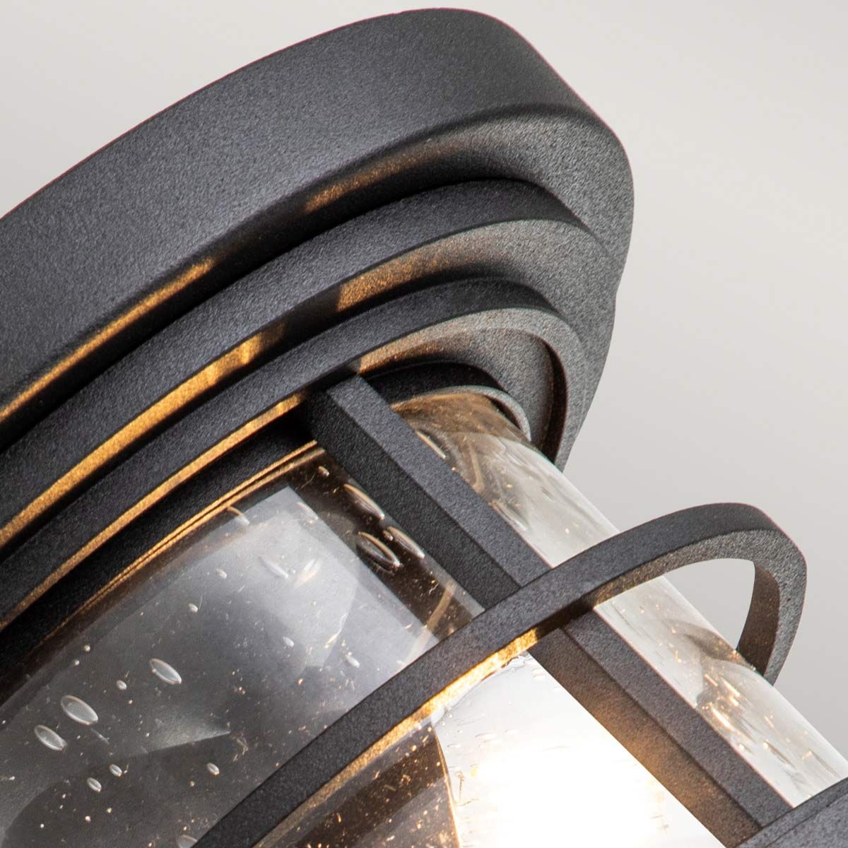 Nautical Black Textured Flush Mount Light