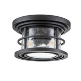 Nautical Black Textured Flush Mount Light