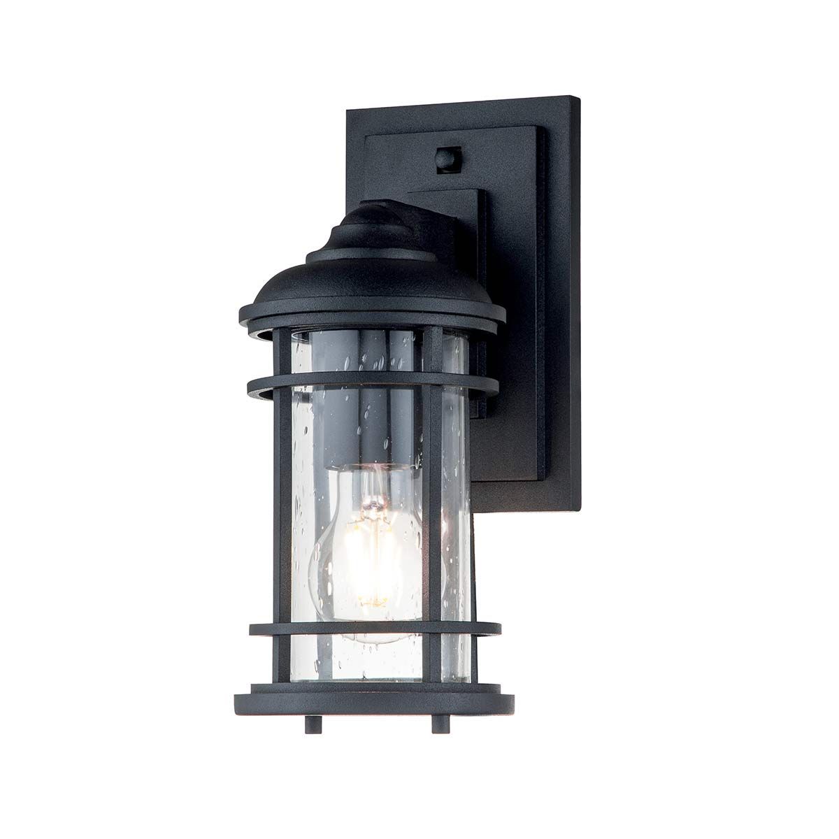 Nautical Beacon Textured Black Outdoor Wall Lantern
