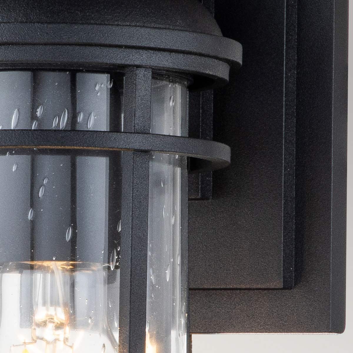 Nautical Beacon Textured Black Outdoor Wall Lantern