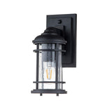 Nautical Beacon Textured Black Outdoor Wall Lantern