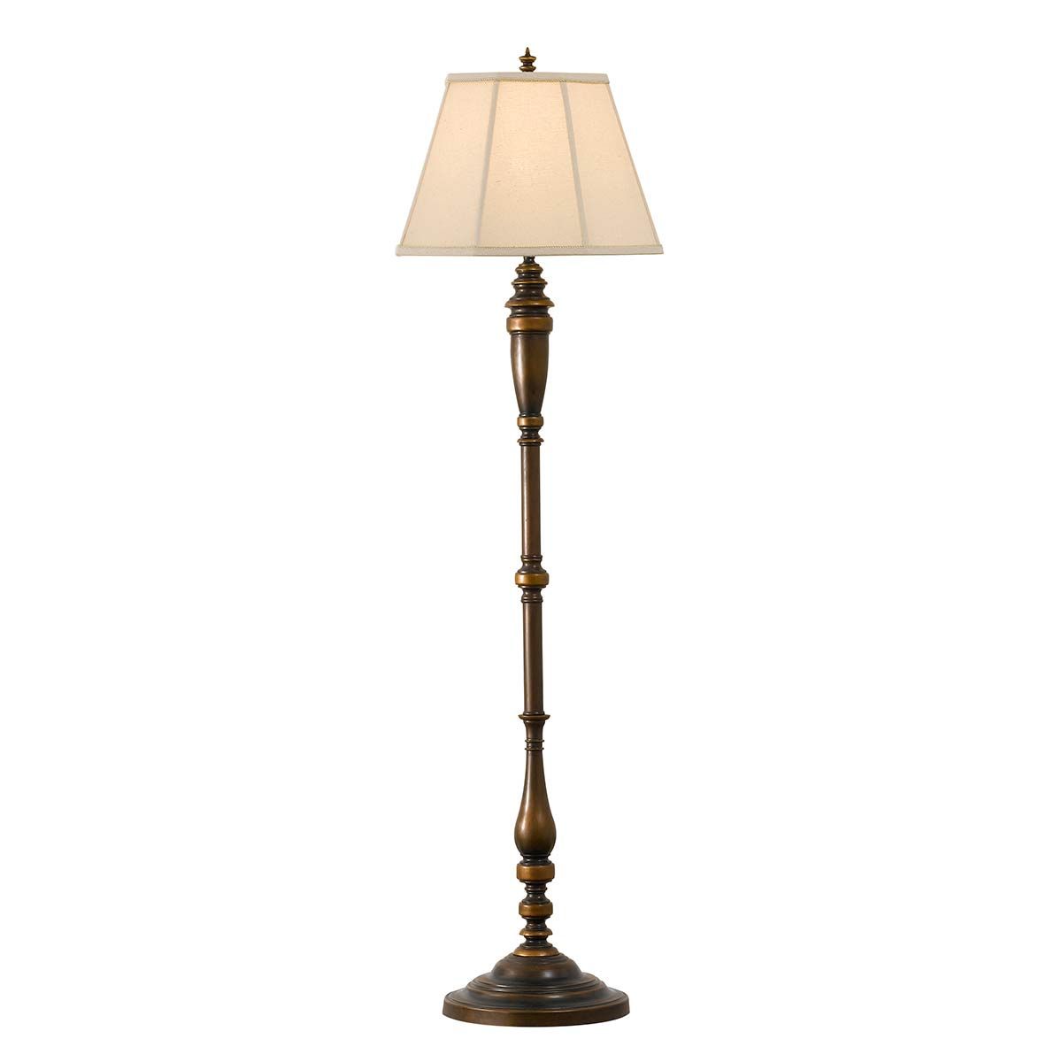 Lincolndale Astral Bronze Floor Lamp with Pleated Ivory Shade