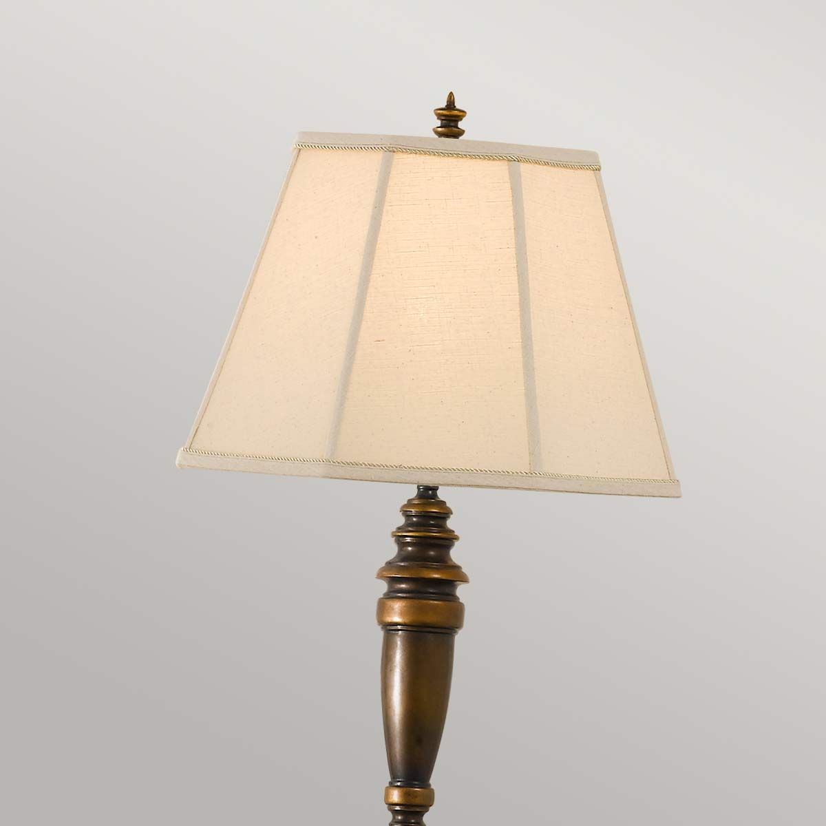 Lincolndale Astral Bronze Floor Lamp with Pleated Ivory Shade