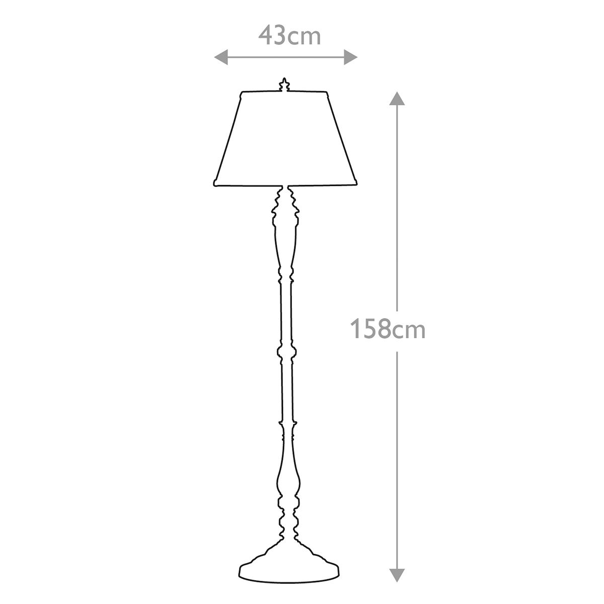 Lincolndale Astral Bronze Floor Lamp with Pleated Ivory Shade