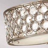 Elegant Burnished Silver Crystal Pendant Lamp with Bauhinia Accents