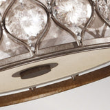 Radiant Silver Triple Cylinder Crystal Flush Light with Bauhinia Accents