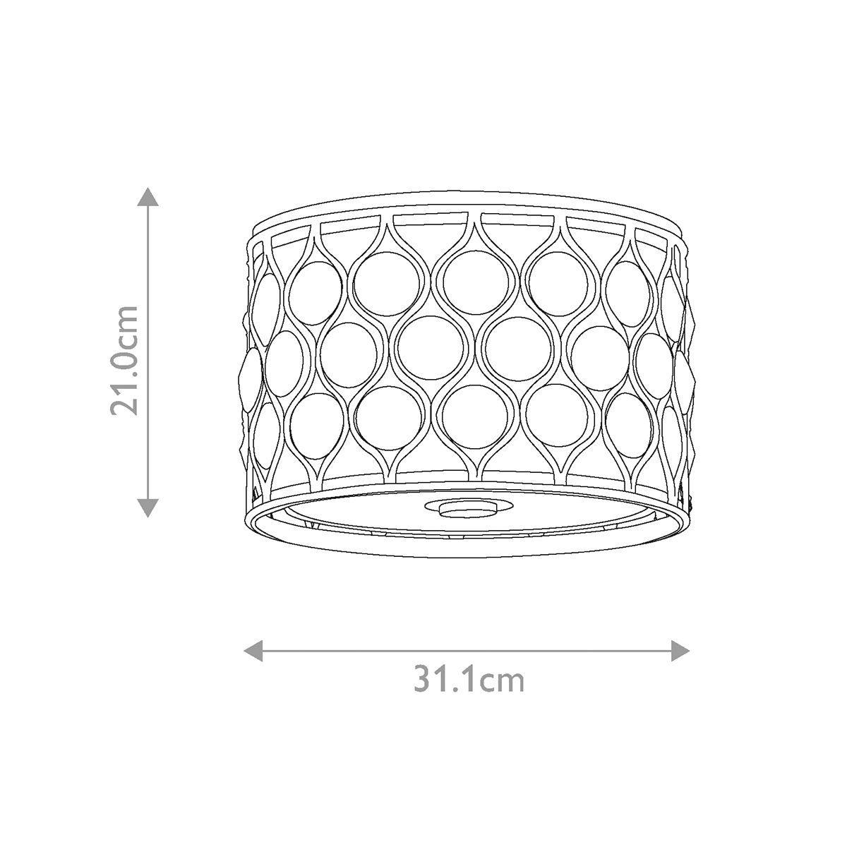 Radiant Silver Triple Cylinder Crystal Flush Light with Bauhinia Accents