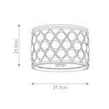 Radiant Silver Triple Cylinder Crystal Flush Light with Bauhinia Accents