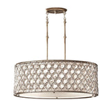 Bauhinia Crystal Pendant Light with Burnished Silver Finish