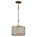 Elegantly Crafted Crystal Shade Pendant Lamp in Burnished Silver Finish