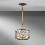 Elegantly Crafted Crystal Shade Pendant Lamp in Burnished Silver Finish