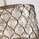 Elegantly Crafted Crystal Shade Pendant Lamp in Burnished Silver Finish