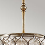 Elegantly Crafted Crystal Shade Pendant Lamp in Burnished Silver Finish