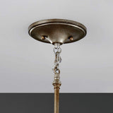 Elegant Burnished Silver Crystal Cylinder Pendant Lamp with Bauhinia Accents