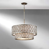 Elegant Two-Tier Silver Crystal Chandelier with Light Diffusers