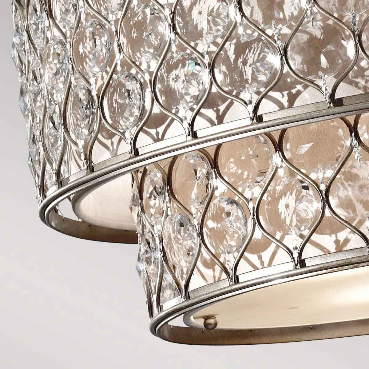 Elegant Two-Tier Silver Crystal Chandelier with Light Diffusers