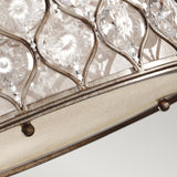 Elegant Burnished Silver Semi-Flush Lamp with Crystal Sunflower Shade