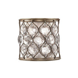 Glistening Sunflower Crystal Wall Light in Burnished Silver Finish