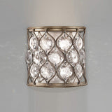 Glistening Sunflower Crystal Wall Light in Burnished Silver Finish