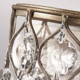 Glistening Sunflower Crystal Wall Light in Burnished Silver Finish