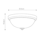 Malibu Twin Light Polished Brass Flush Ceiling Fixture