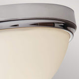 Sleek Chrome Flush Ceiling Light with Etched Opal Glass Shade