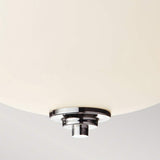 Sleek Chrome Flush Ceiling Light with Etched Opal Glass Shade