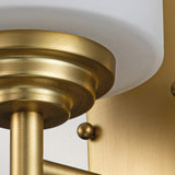 Malibu Opal Glass Brushed Brass Wall Light