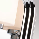 Sleek Chrome Bathroom Wall Sconce with Opal Glass Shade