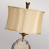 Elegant Bronze Filigree Floor Lamp with Sand Shade