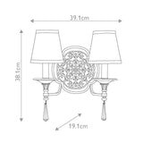 Bronze Filigree Twin Wall Sconce with Ornate Patterned Plate