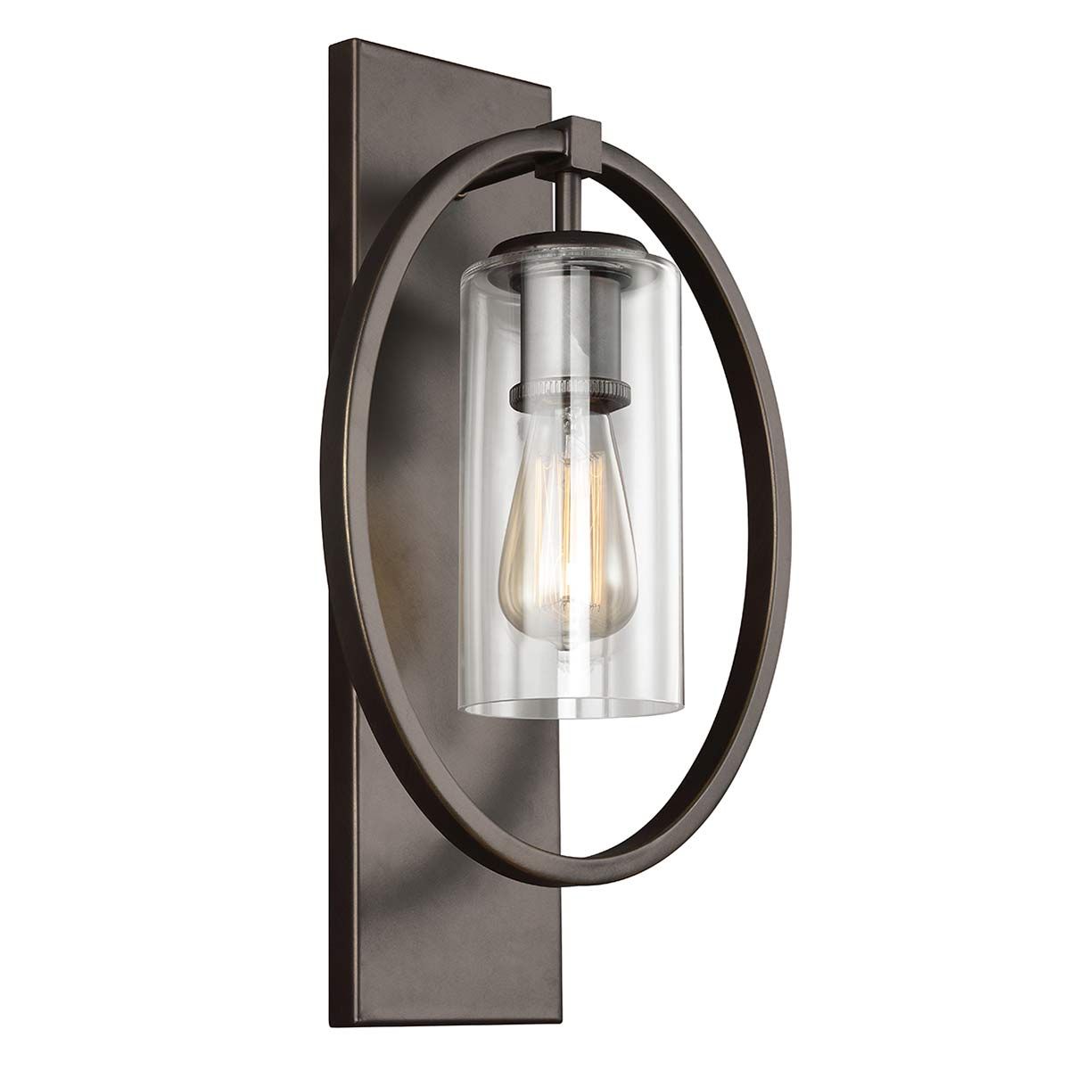 Marlena Geometric Oval Wall Light in Antique Bronze Finish