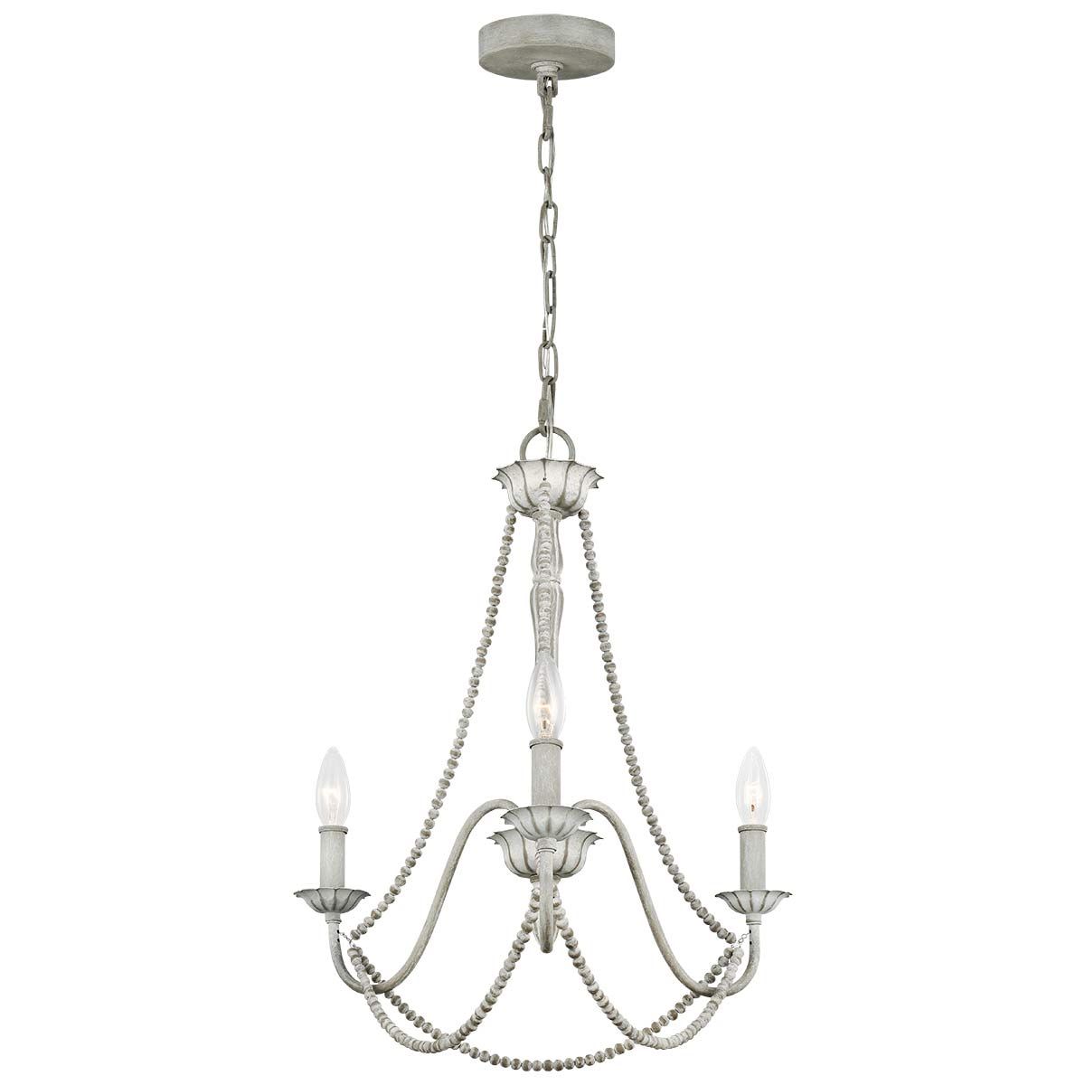 Maryville French Country 3-Light Chandelier in Weathered Washed Grey