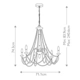 Maryville French Country 6-Light Weathered Chandelier