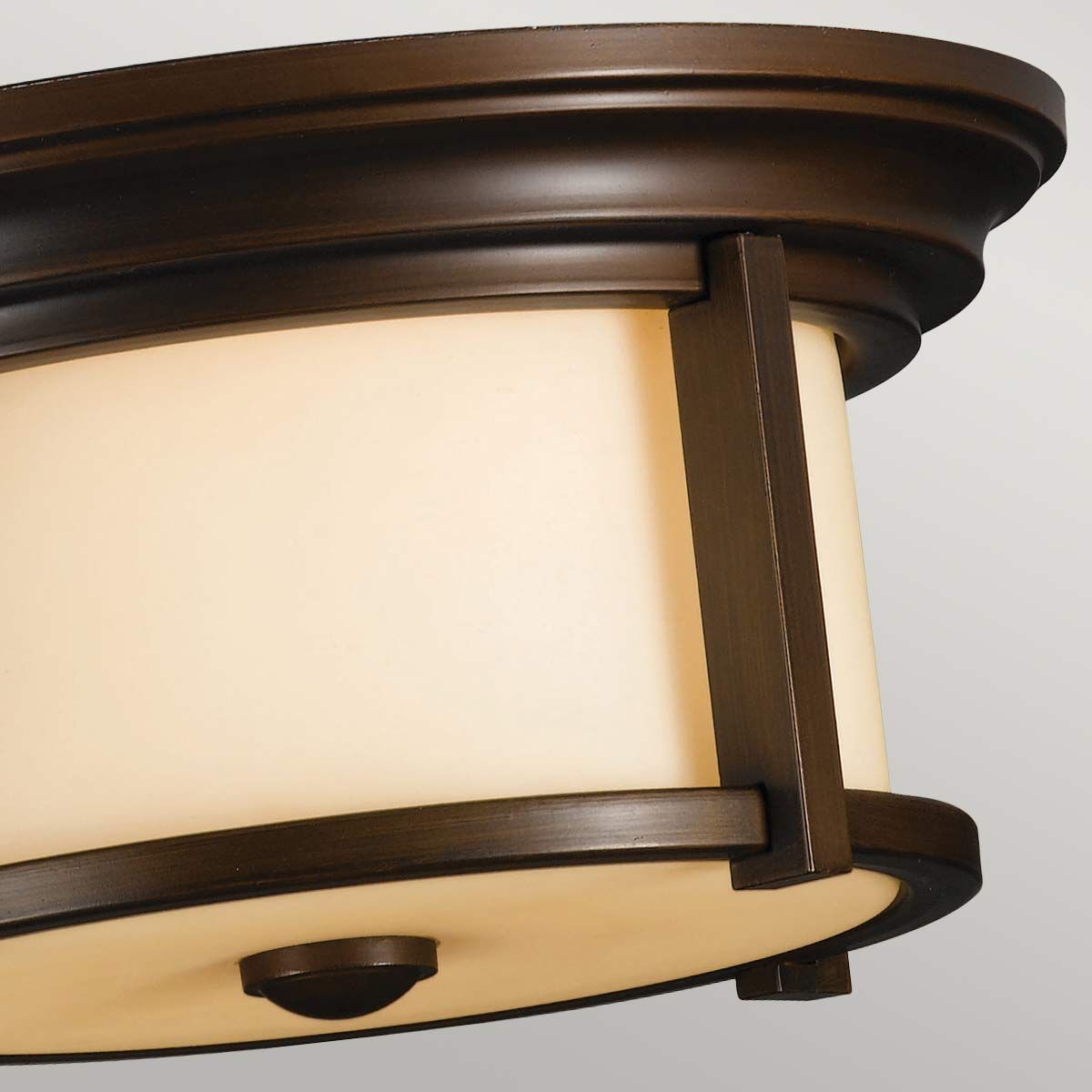 Heritage Bronze Flush Ceiling Light with Cream Etched Glass Shade