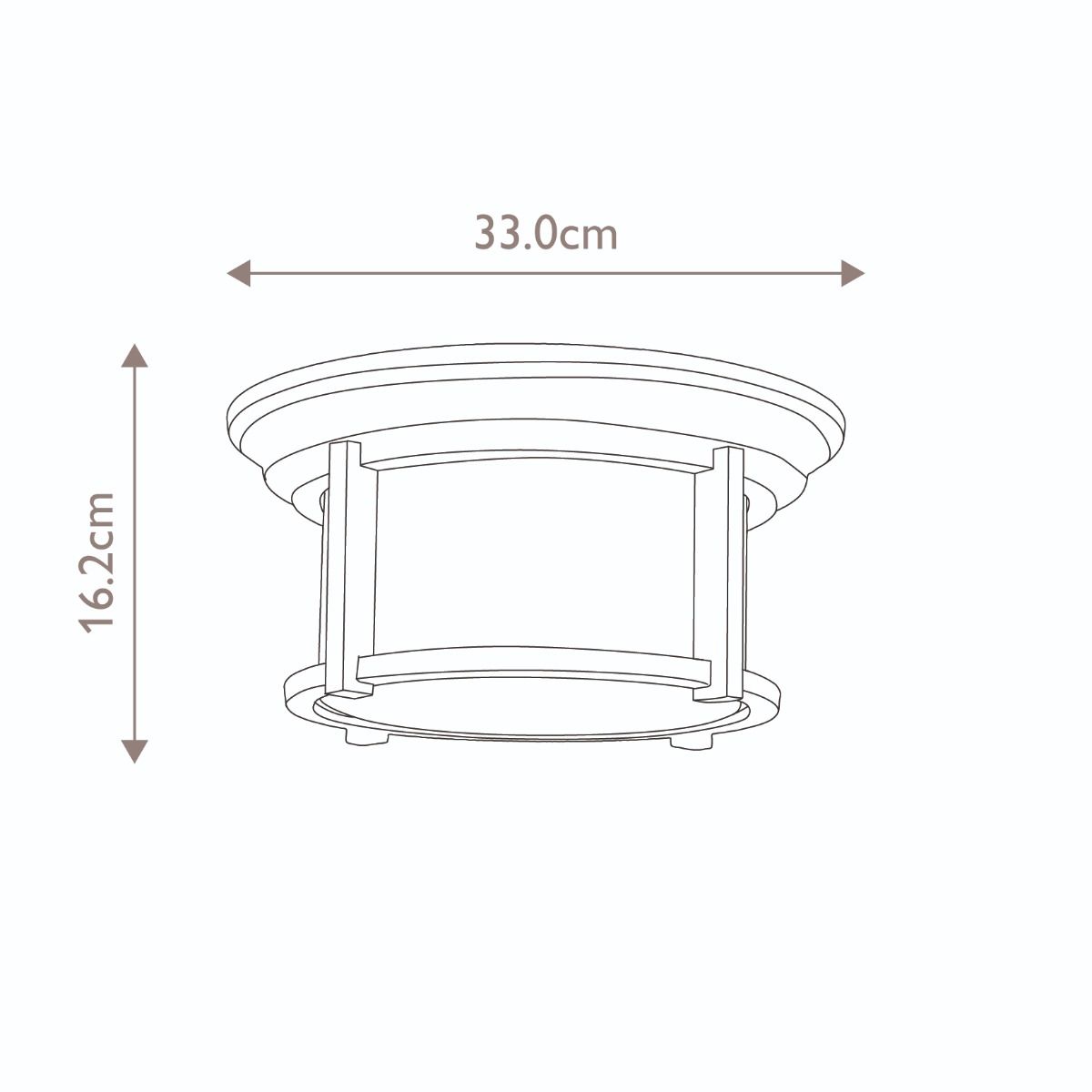 Heritage Bronze Flush Ceiling Light with Cream Etched Glass Shade