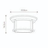 Heritage Bronze Flush Ceiling Light with Cream Etched Glass Shade