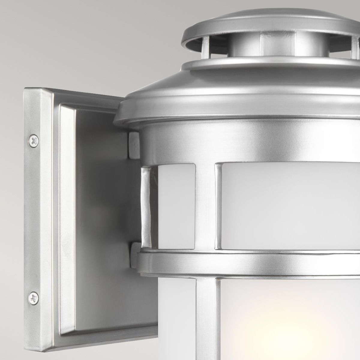 Newport Exterior Wall Lantern - Painted Brushed Steel Finish