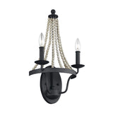 Driftwood Elegance: 2-Light Gothic Wall Sconce