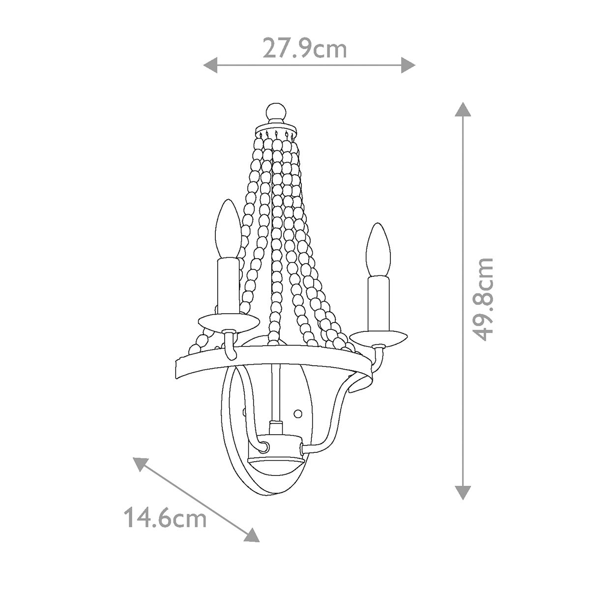 Driftwood Elegance: 2-Light Gothic Wall Sconce
