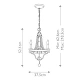 Nori 3 Light Transitional Chandelier with Driftwood Beads