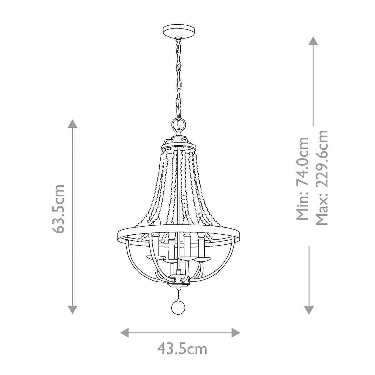 Driftwood Elegance 4-Light Chandelier