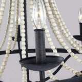 Modern Rustic 6-Light Chandelier in Driftwood and Zinc