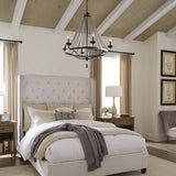 Modern Rustic 6-Light Chandelier in Driftwood and Zinc