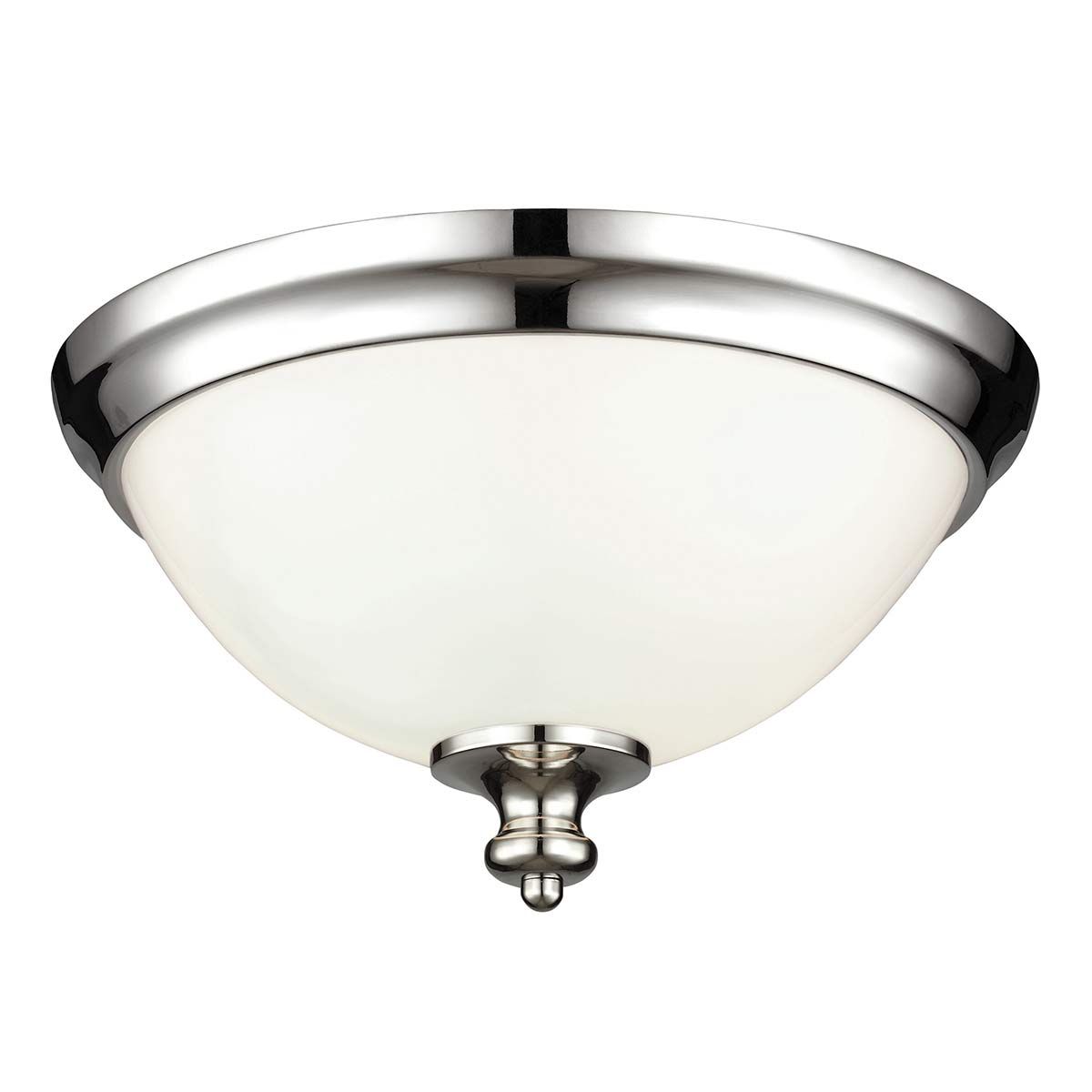 Contemporary Brushed Nickel Flush Mount with Opal Glass