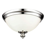Contemporary Brushed Nickel Flush Mount with Opal Glass